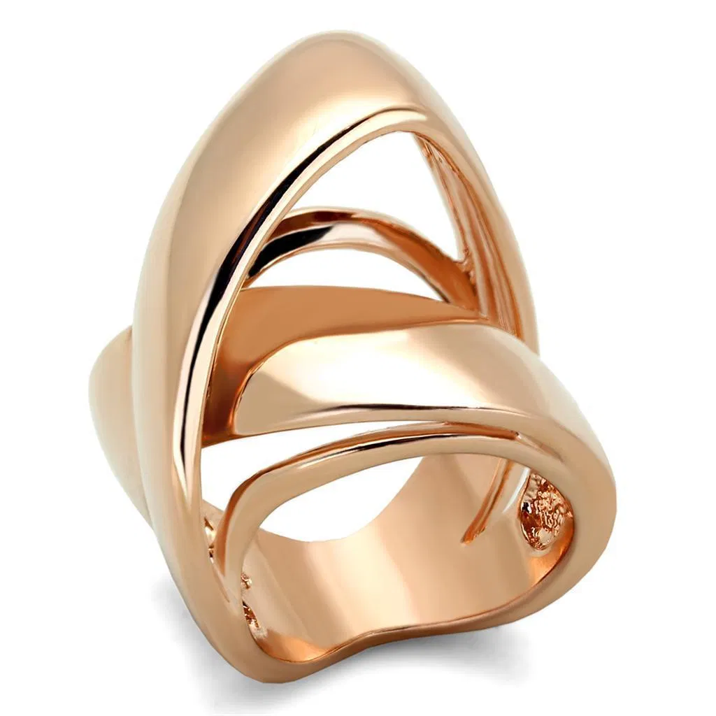 LO3201 - Rose Gold Brass Ring with No Stone - Grocery