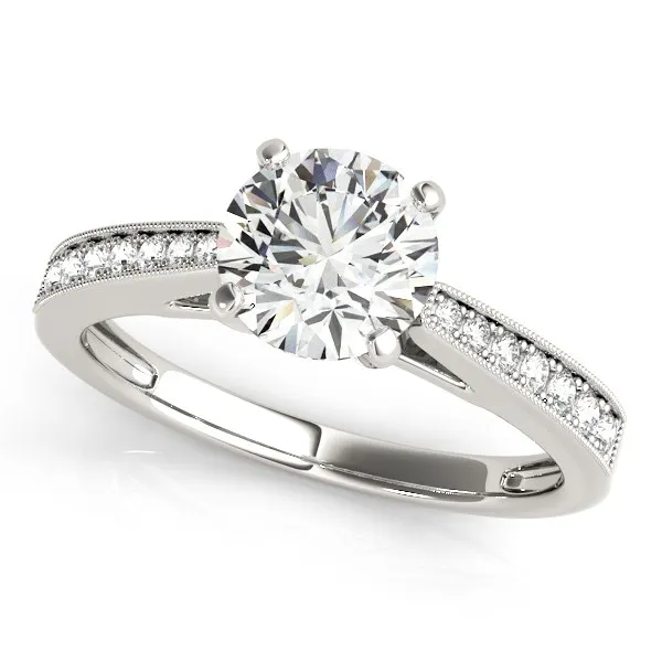 14k White Gold Antique Style Graduagted Diamond Engagement Ring (1 1/8 cttw) - Grocery