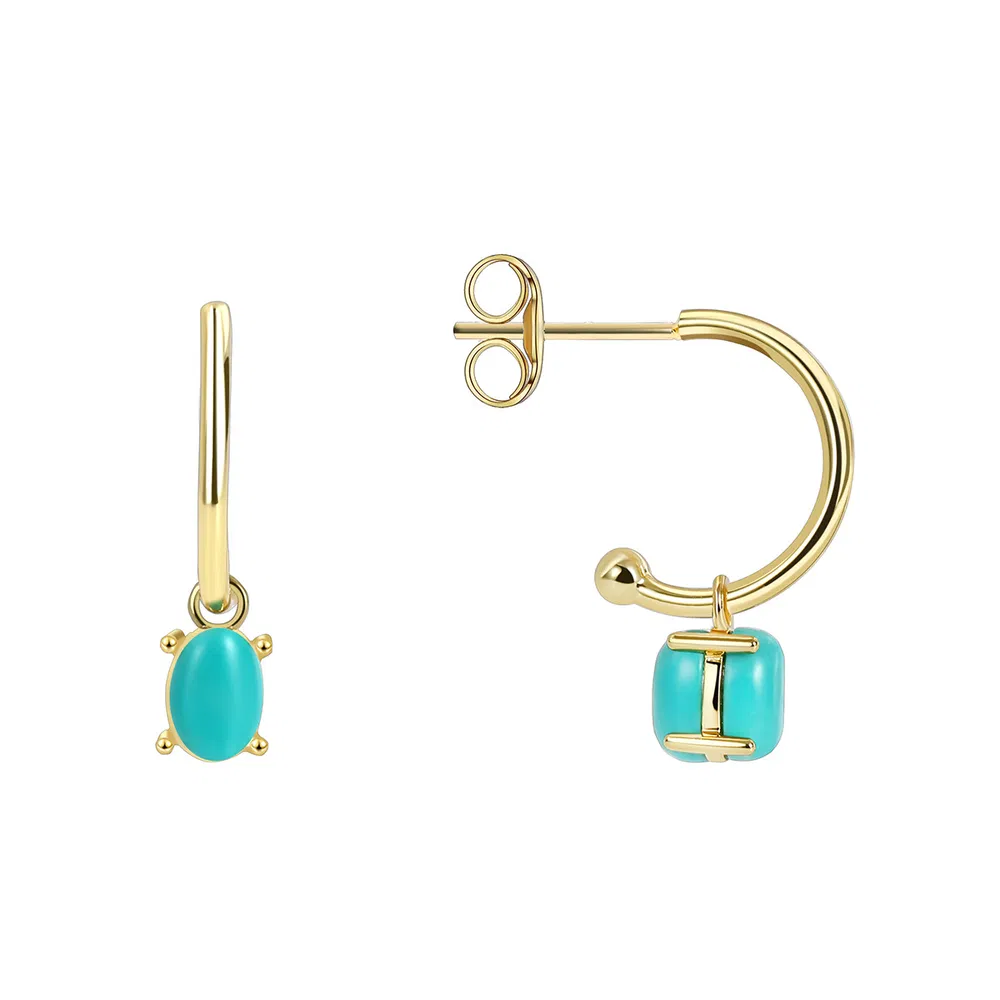 French Vintage Fashion Turquoise Earrings - Grocery