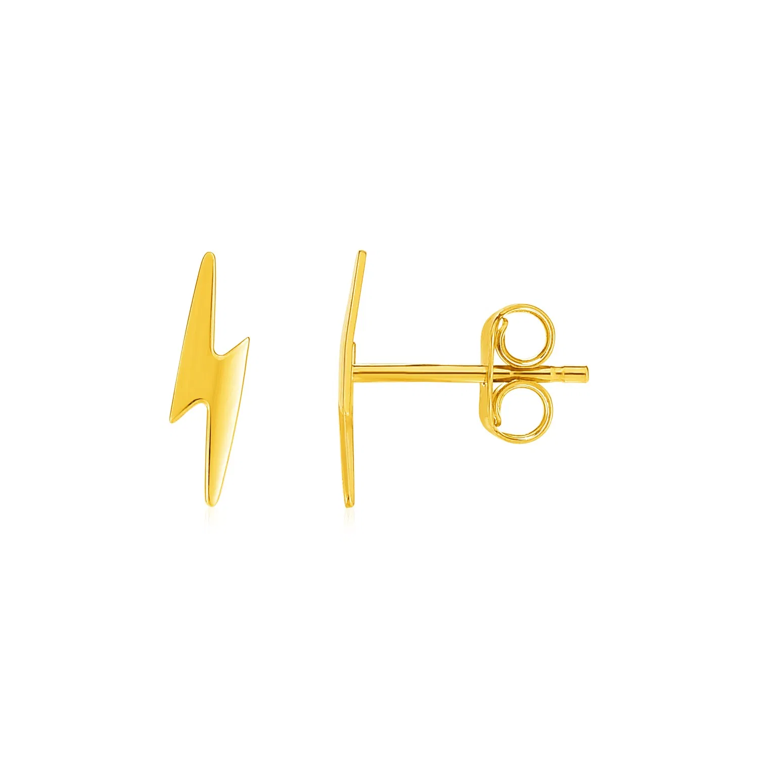 14k Yellow Gold Post Earrings with Lightning Bolts - Grocery