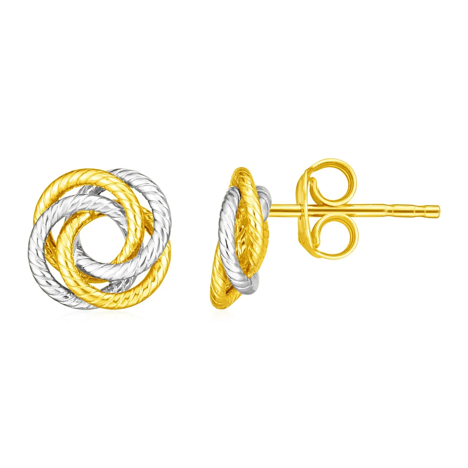 14k Two Tone Gold Love Knot Earrings - Grocery