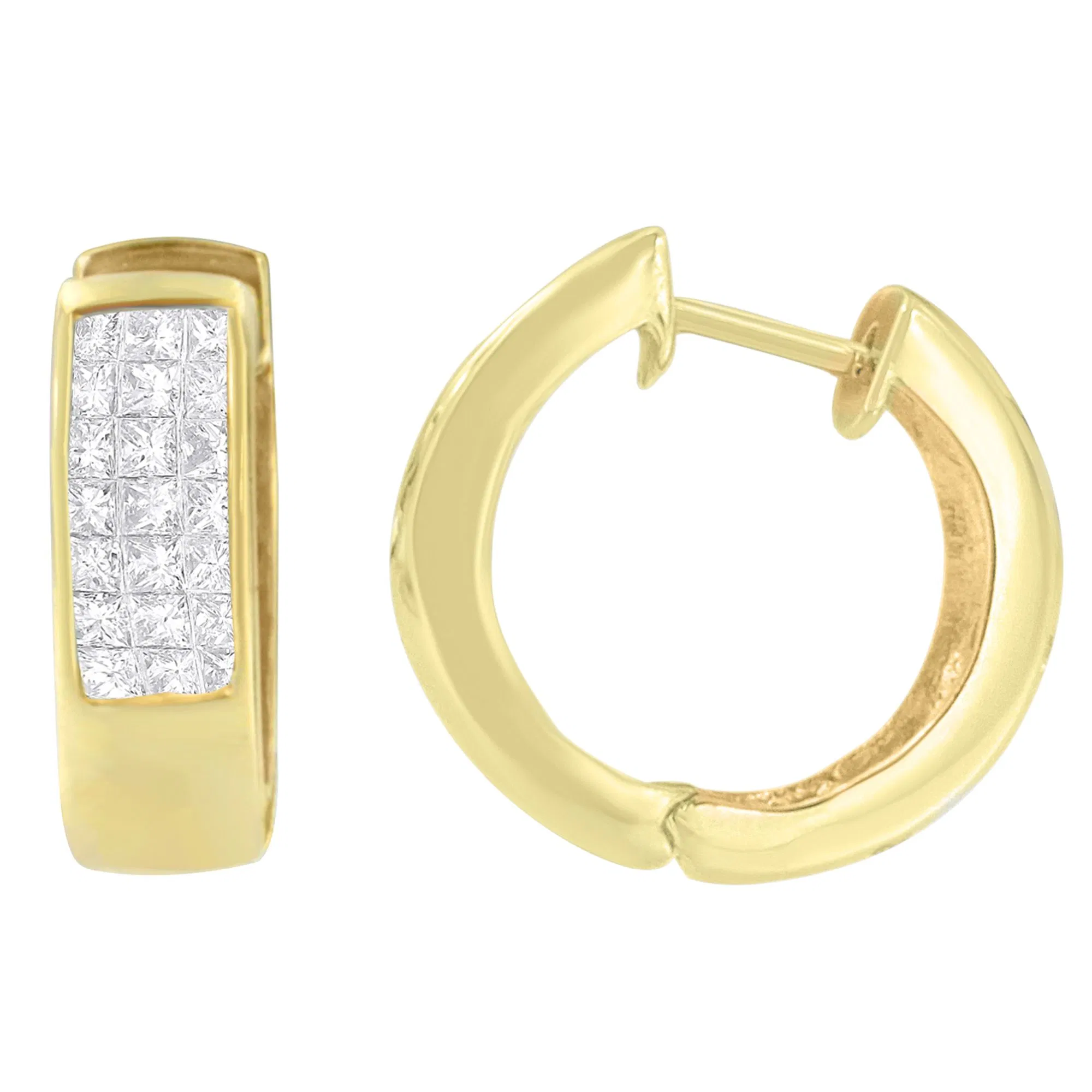 14K Yellow Gold 1/3 cttw Diamond Hoop Earrings (H-I, VS1-VS2) - Grocery