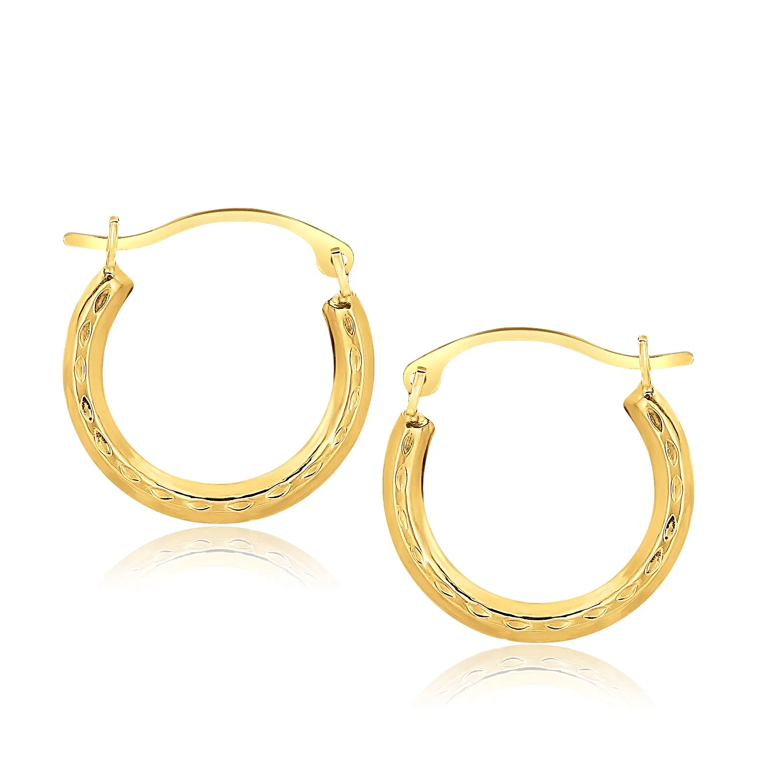 10k Yellow Gold Fancy Hoop Earrings - Grocery