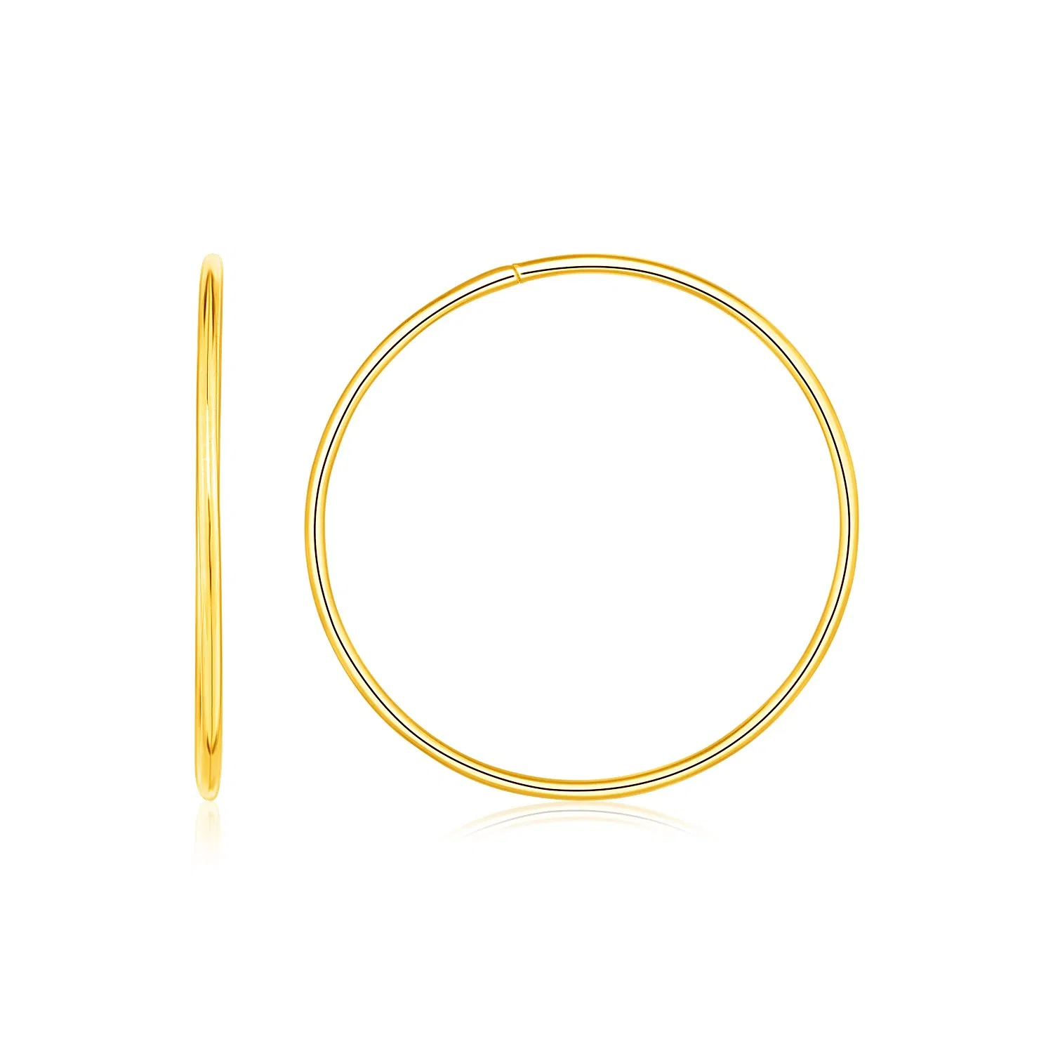 Endless Hoop Style Earrings in 14K Yellow Gold(1.2x30mm) - Grocery