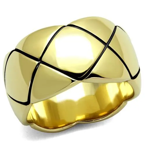 TK2803 - IP Gold(Ion Plating) Stainless Steel Ring with No Stone - Grocery