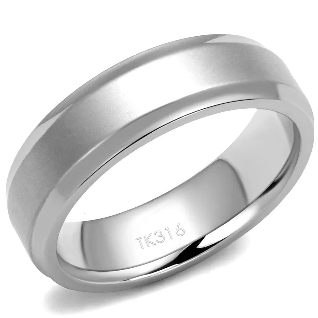 TK2916 - High polished (no plating) Stainless Steel Ring with No Stone - Grocery
