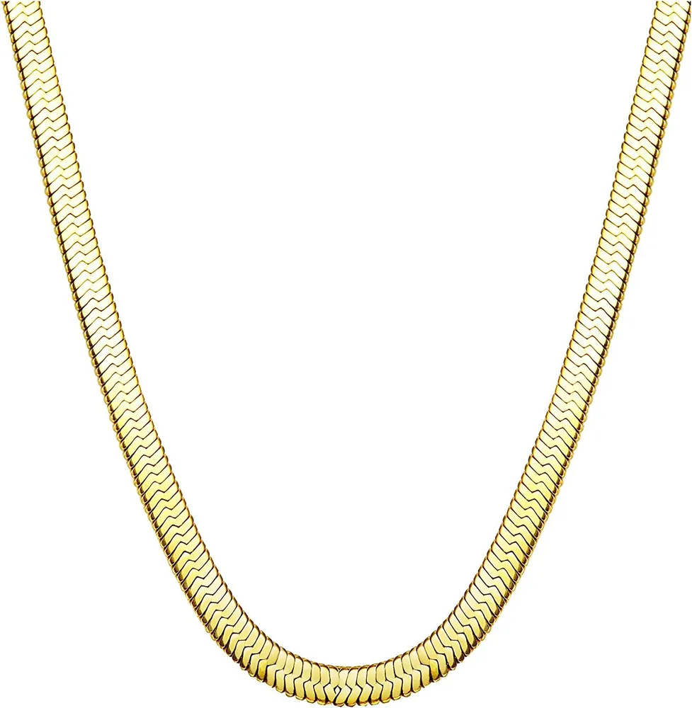 Stainless Necklace for Men Women Nickel-Free Herringbone Chain 22