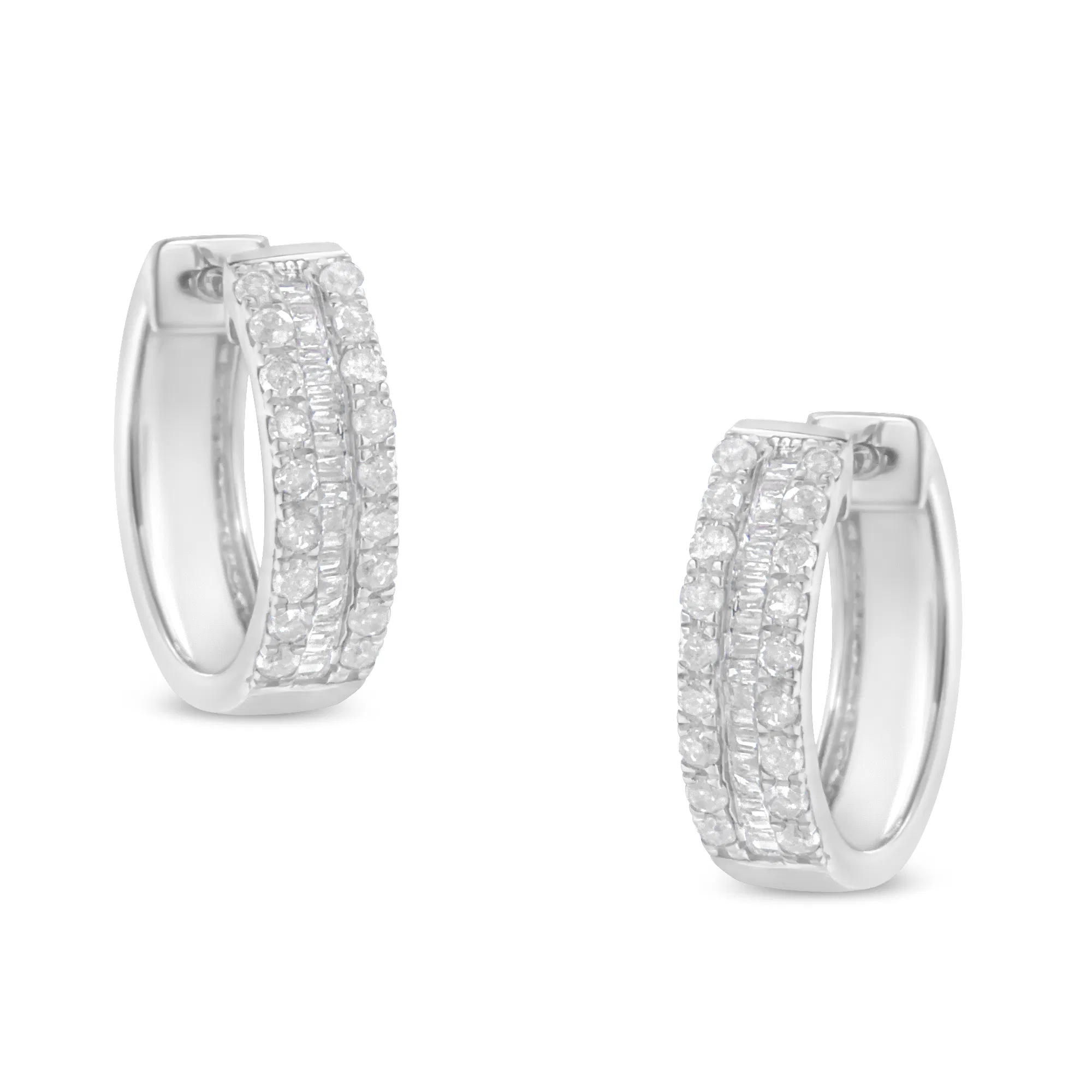 Sterling-Silver Diamond Hoop Earring (1/2 cttw, I-J Color, I2-I3 Clarity) - Grocery