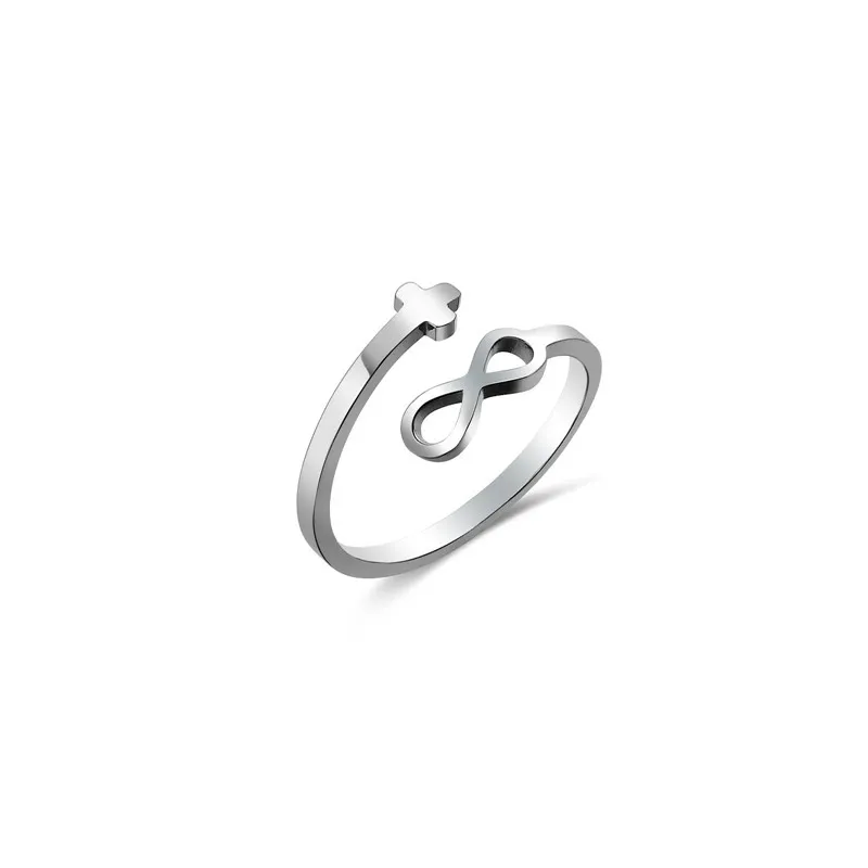 Men's Double-layer Titanium Steel Geometric Cross Ring - Grocery