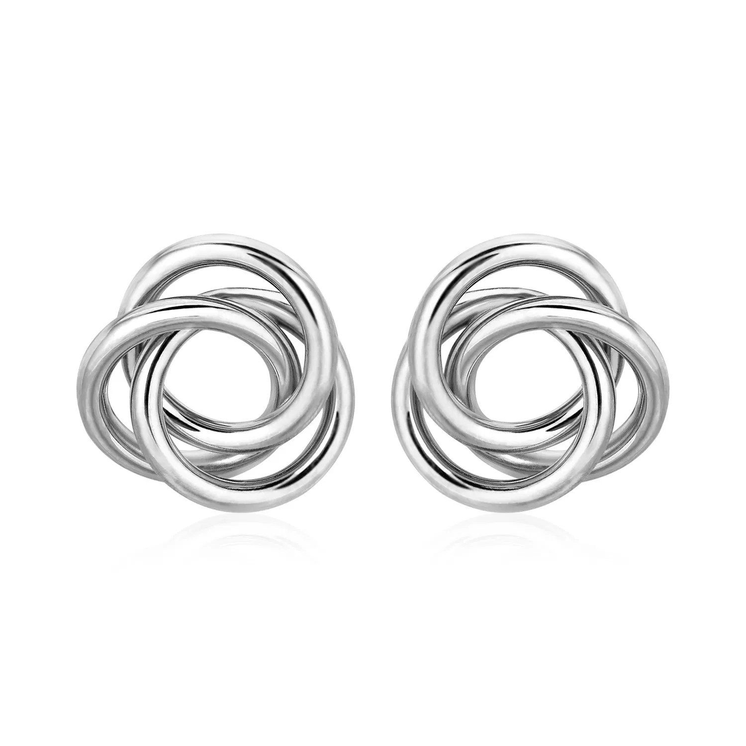 Polished Open Love Knot Earrings in Sterling Silver - Grocery