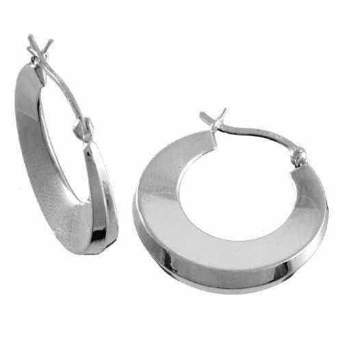 Sterling Silver Sleek Hoop Earrings - Grocery