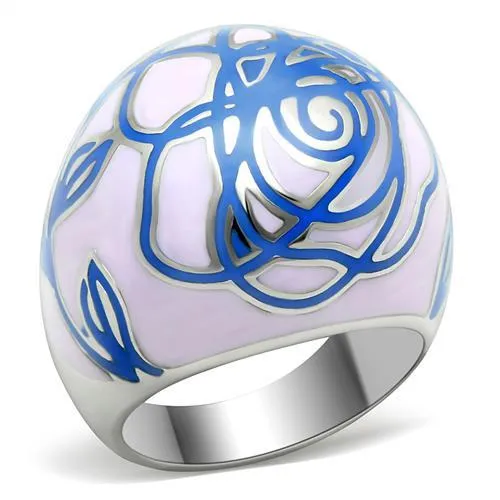 TK251 - High polished (no plating) Stainless Steel Ring with Epoxy in No Stone - Grocery