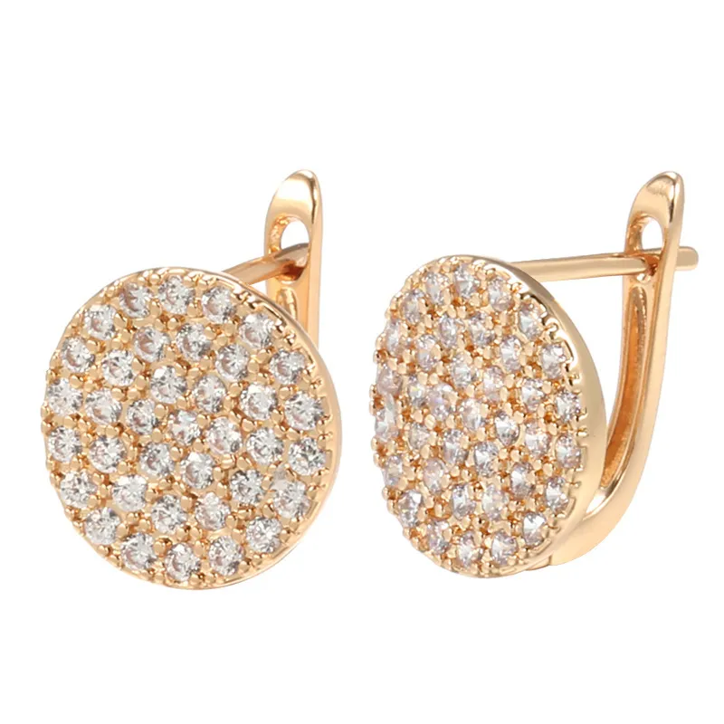 Simple Temperament Female Fashion Trend Mantianxing Zircon D Word Buckle Earrings - Grocery