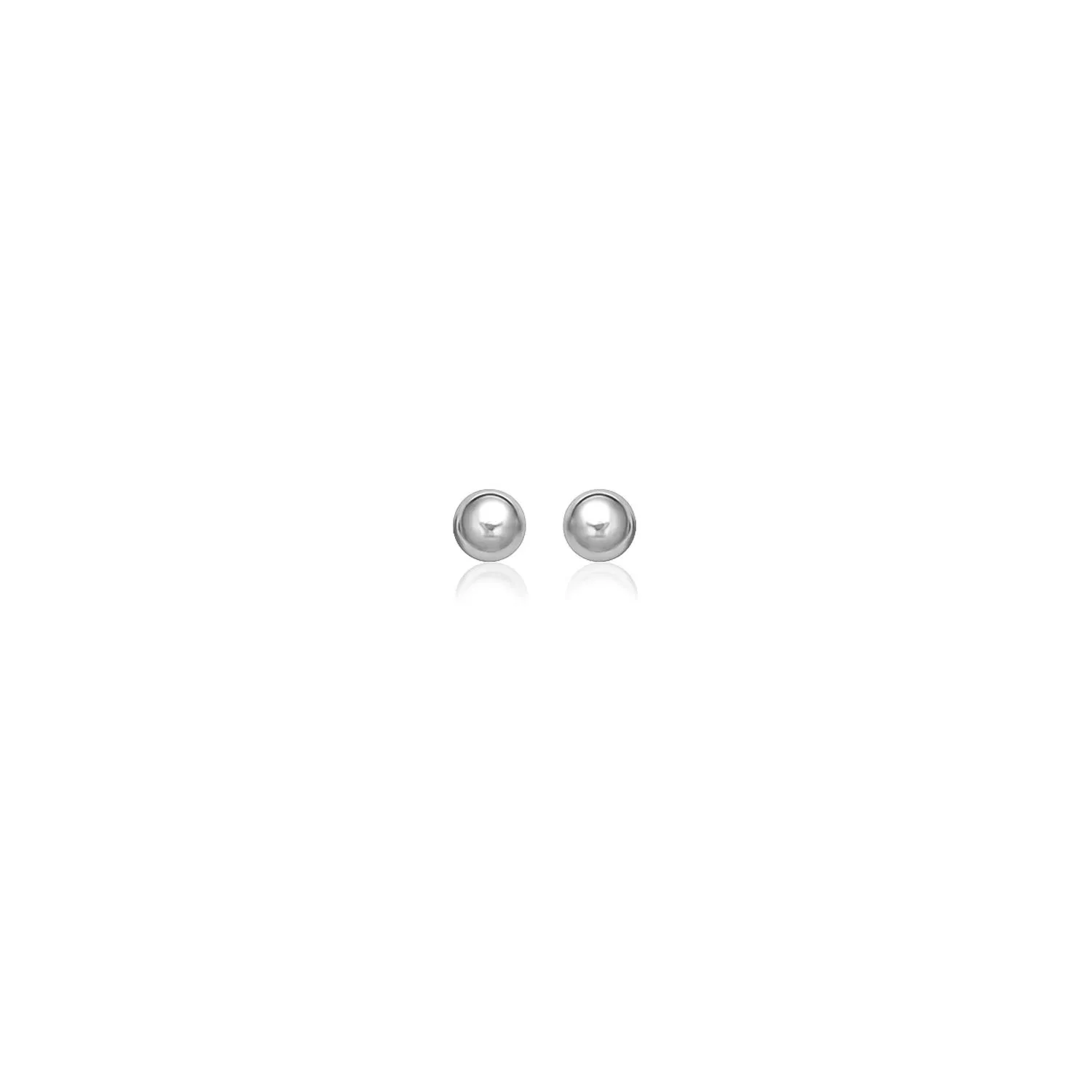 14k White Gold Spherical Stud Earrings (3mm) - Grocery