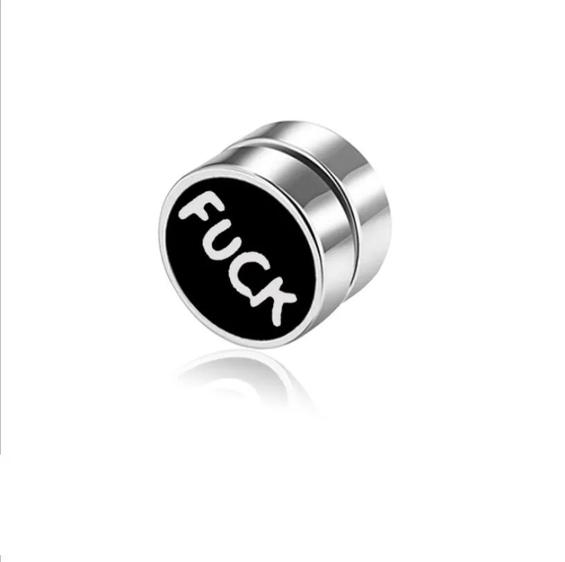 Men's Magnet Dumbbell Titanium Steel Earrings - Grocery