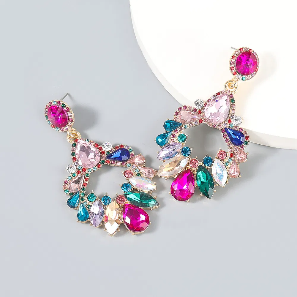 Fashion Vintage Alloy Diamond Earrings - Grocery