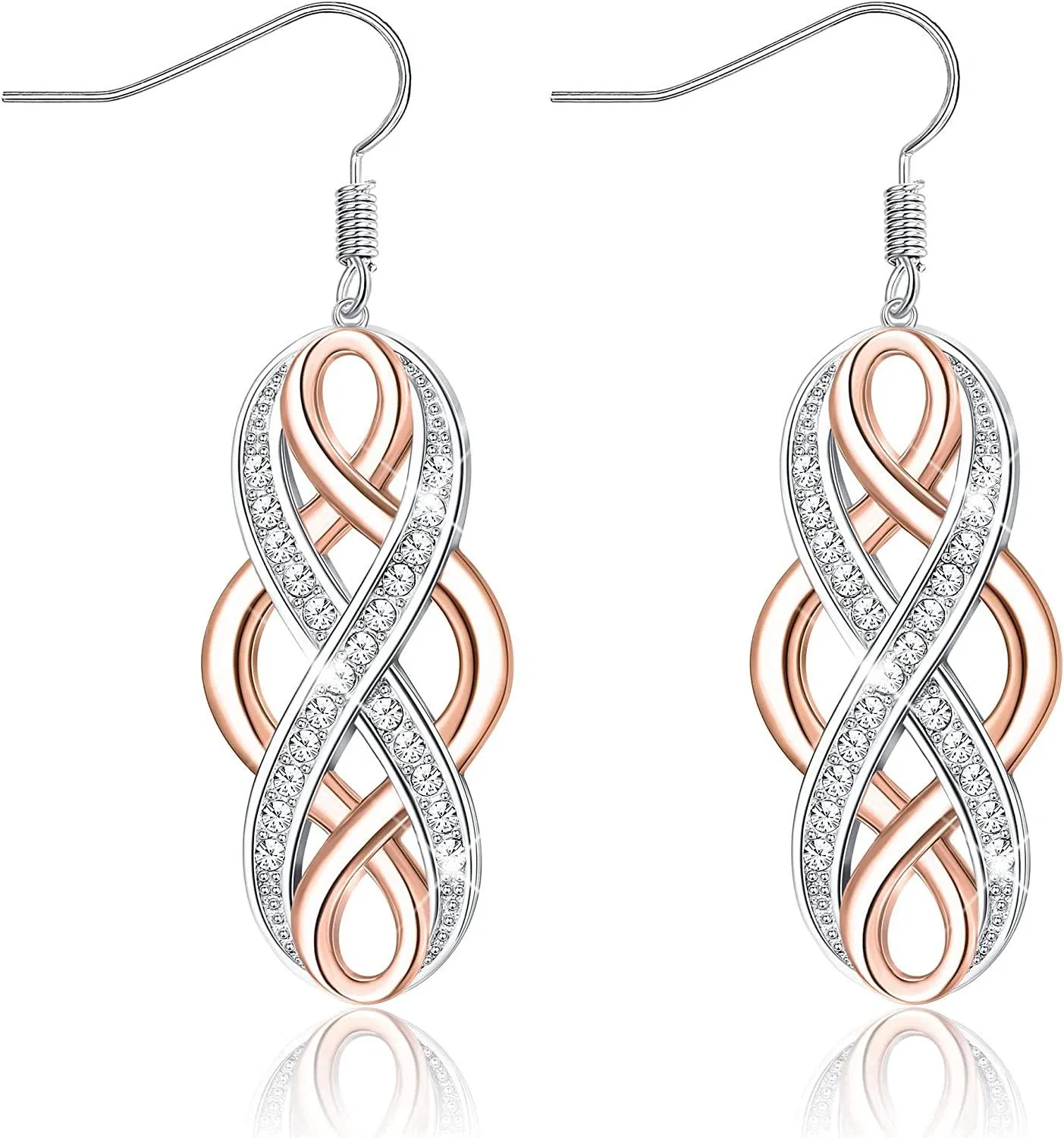 Sterling Silver Celtic Dangle Earrings For Women Rose Gold Plated Good Luck Vintag Drop Earrings Irish Jewelry - Grocery