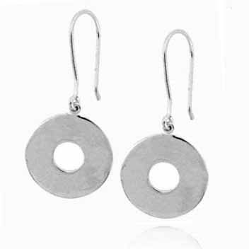 Sterling Silver Open Circle Dangle Earrings - Grocery