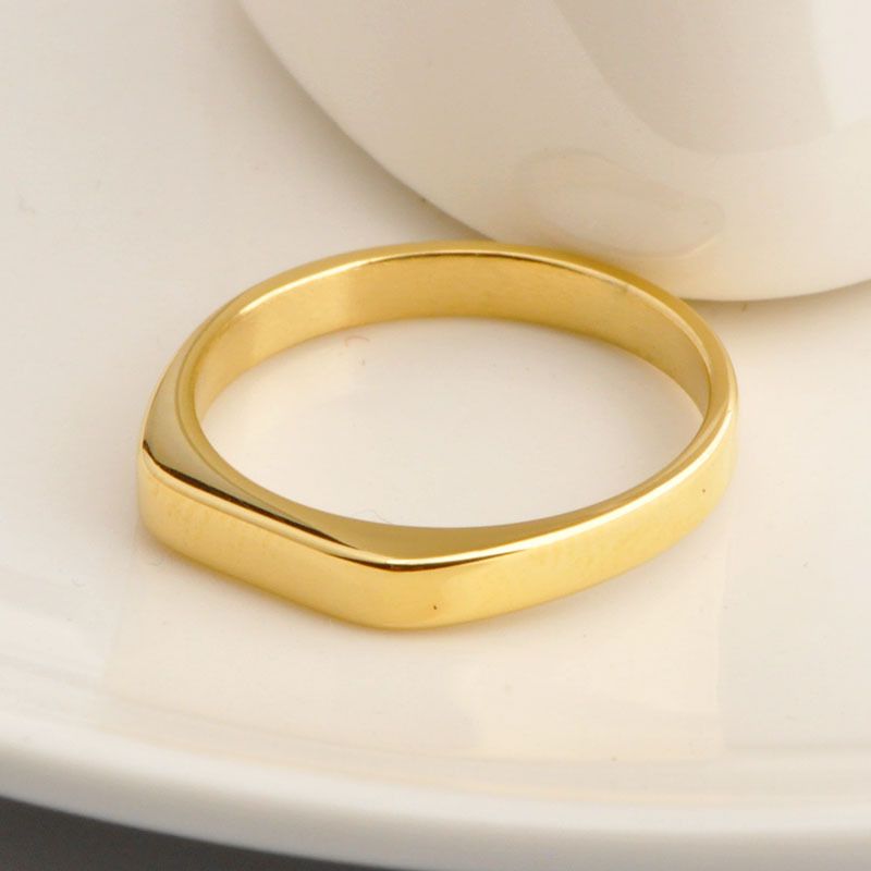 Gold-plated Glossy Fashion Simple Ring - Grocery