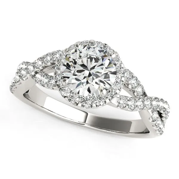 14k White Gold Entwined Split Shank Diamond Engagement Ring (1 1/2 cttw) - Grocery
