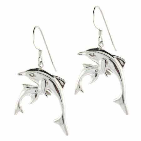 Sterling Silver Double Dolphin Earrings - Grocery