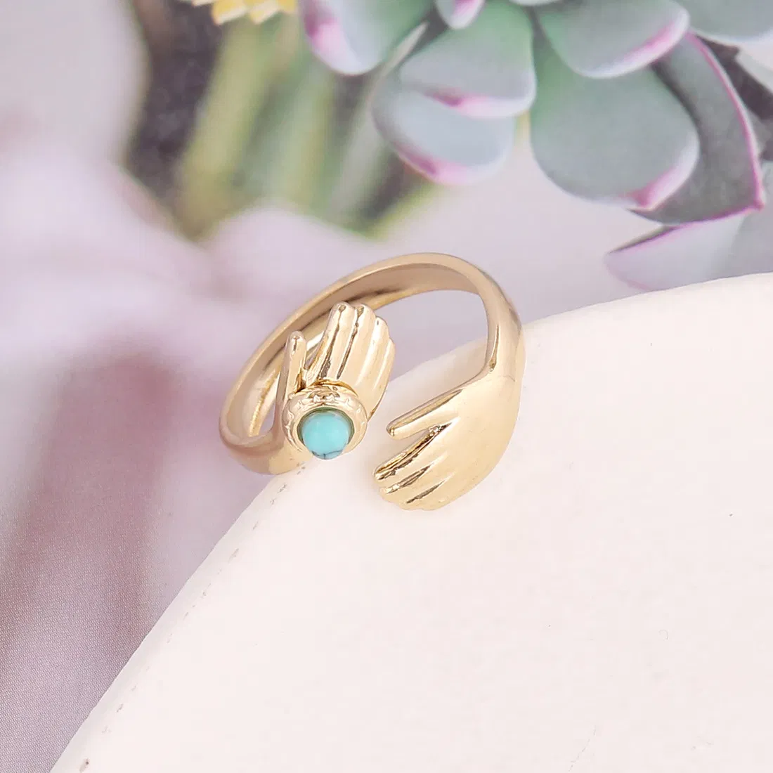 Natural Stone Stainless Steel Ring - Grocery