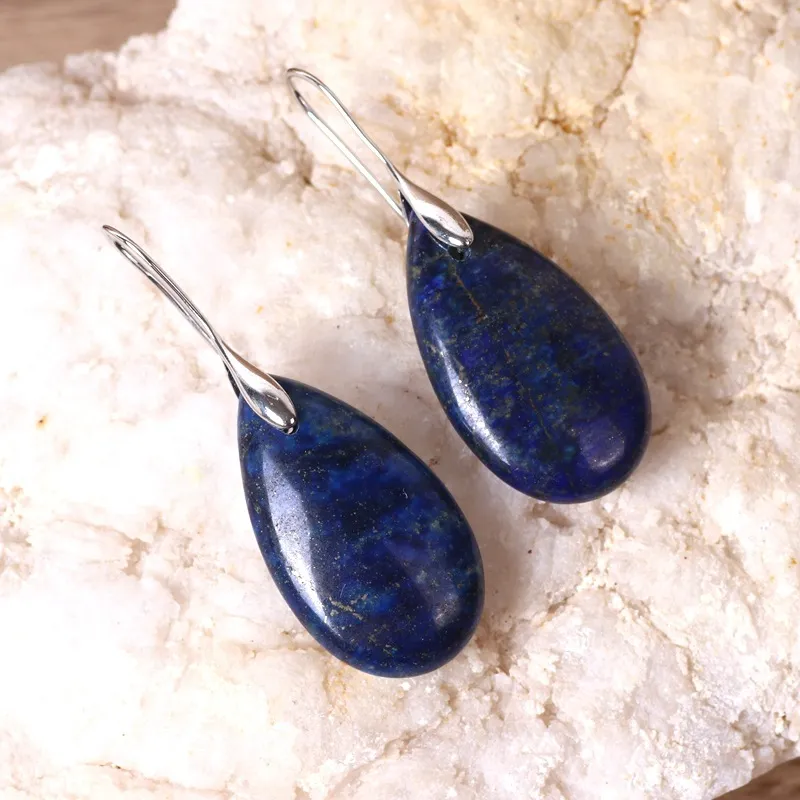 Natural Crystal Water Drop Earrings Female - Grocery