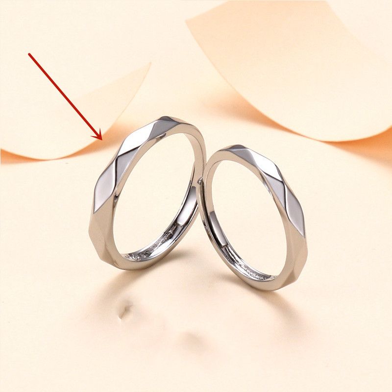 Angular Love Couple Ring Handmade Chinese Style Retro Men And Women Couple Rings - Grocery