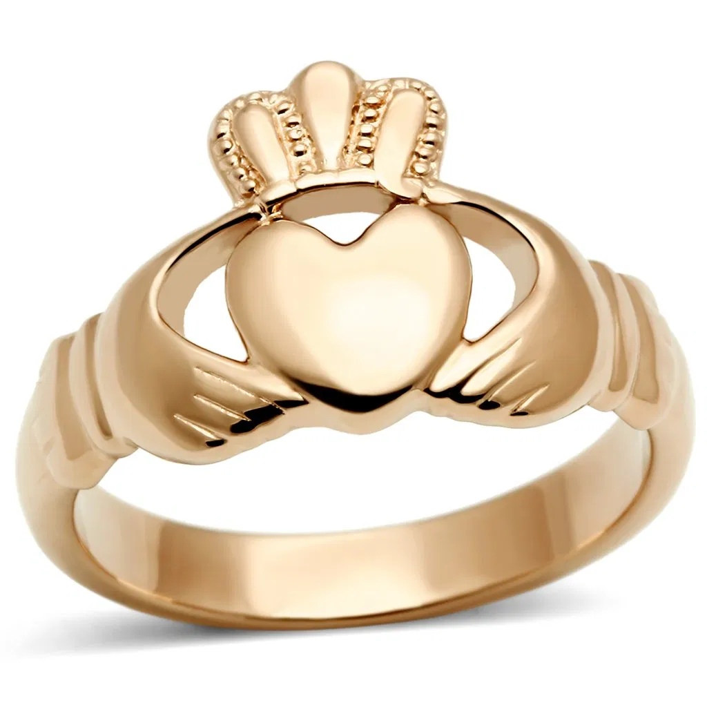 TK160R - IP Rose Gold(Ion Plating) Stainless Steel Ring with No Stone - Grocery