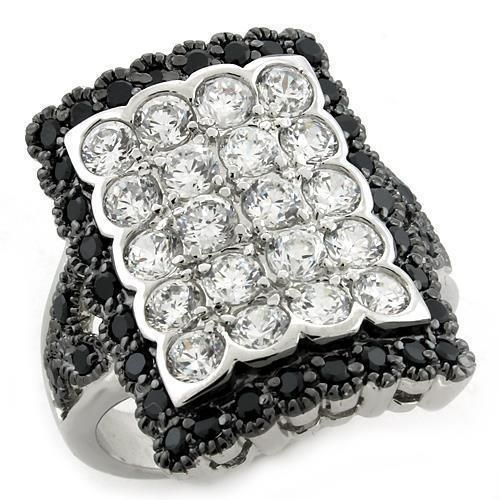 LOAS1106 - Special Color 925 Sterling Silver Ring with AAA Grade CZ in Multi Color - Grocery