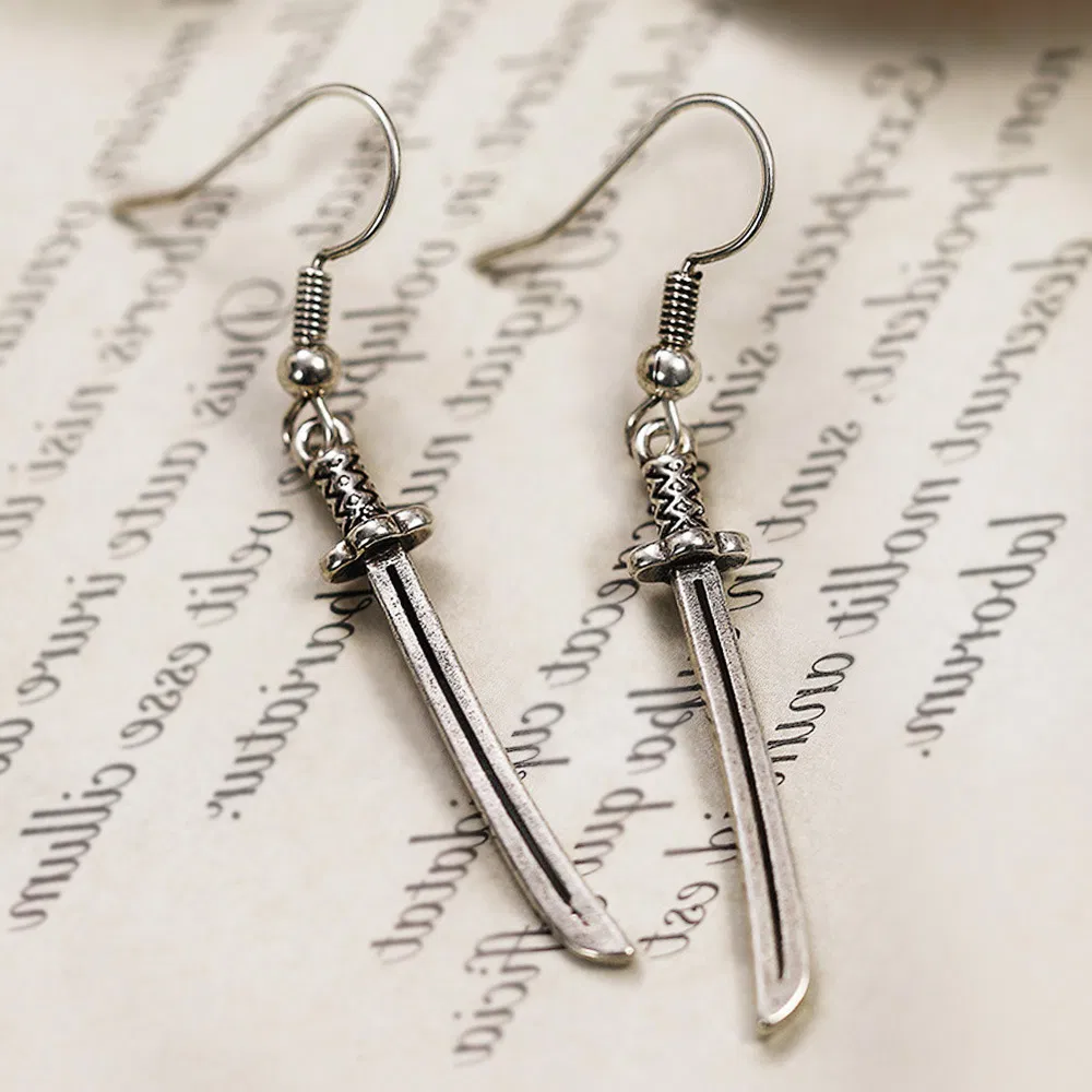 Dark Series Long Knife Pendant Earrings - Grocery
