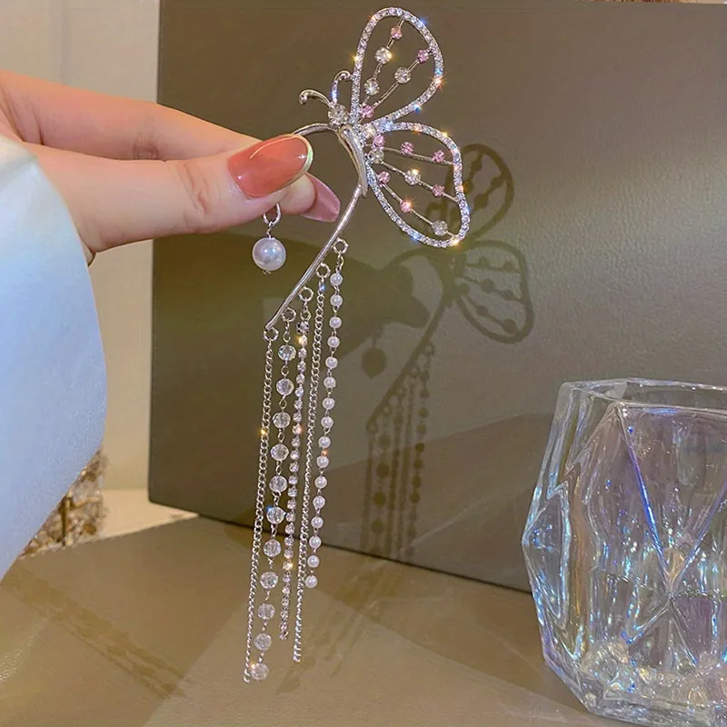 Fashion Design Bow Tassel Earrings Without Pierced Earrings Exaggerated Face-lift Earrings - Grocery