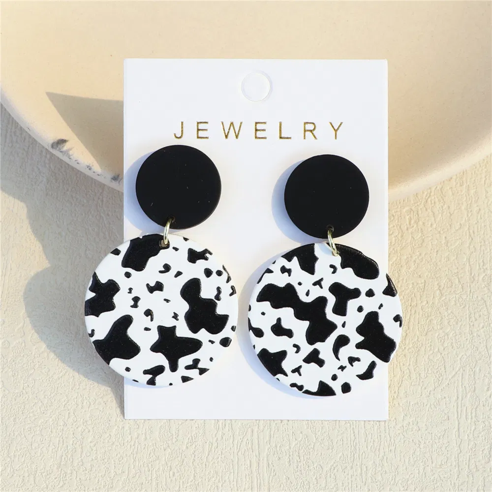 Clay Textured Round Acrylic Earrings - Grocery