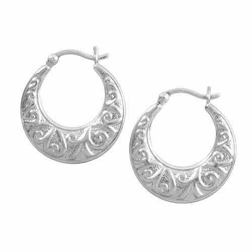 Sterling Silver Vintage Hoop Earrings - Grocery