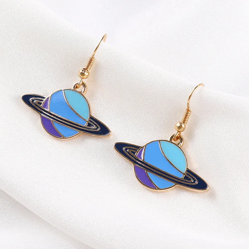 Makersland Children's Earrings, Blue Planet Pendant Earrings, Jewelry Gifts, For Teenagers And Children - Grocery