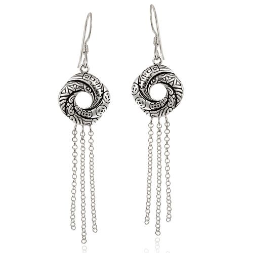 Sterling Silver Designer Inspired Dangling Love Knot Earrings - Grocery