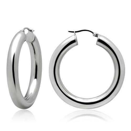 TK424 - High polished (no plating) Stainless Steel Earrings with No Stone - Grocery