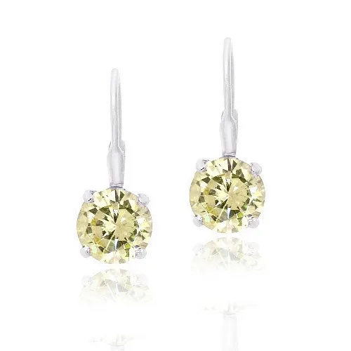 Sterling Silver 1.5ct Citrine Leverback Earrings - Grocery