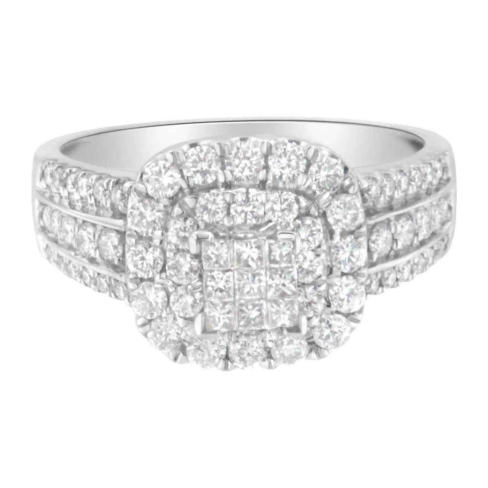 14K White Gold Diamond Vintage Ring (1 cttw, H-I Color, I1-I2 Clarity) - Grocery