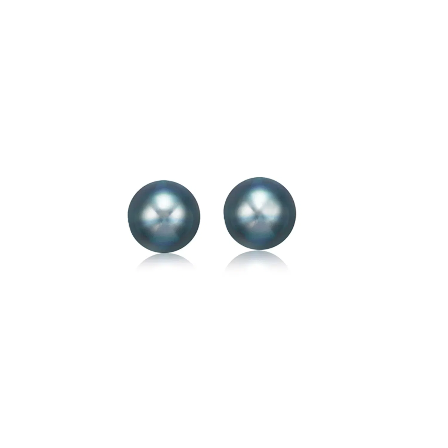 14k Yellow Gold Cultured Black Pearl Stud Earrings (6mm) - Grocery