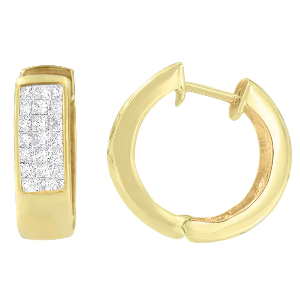 14K Yellow Gold 1/3 cttw Diamond Hoop Earrings (H-I, VS1-VS2) - Grocery