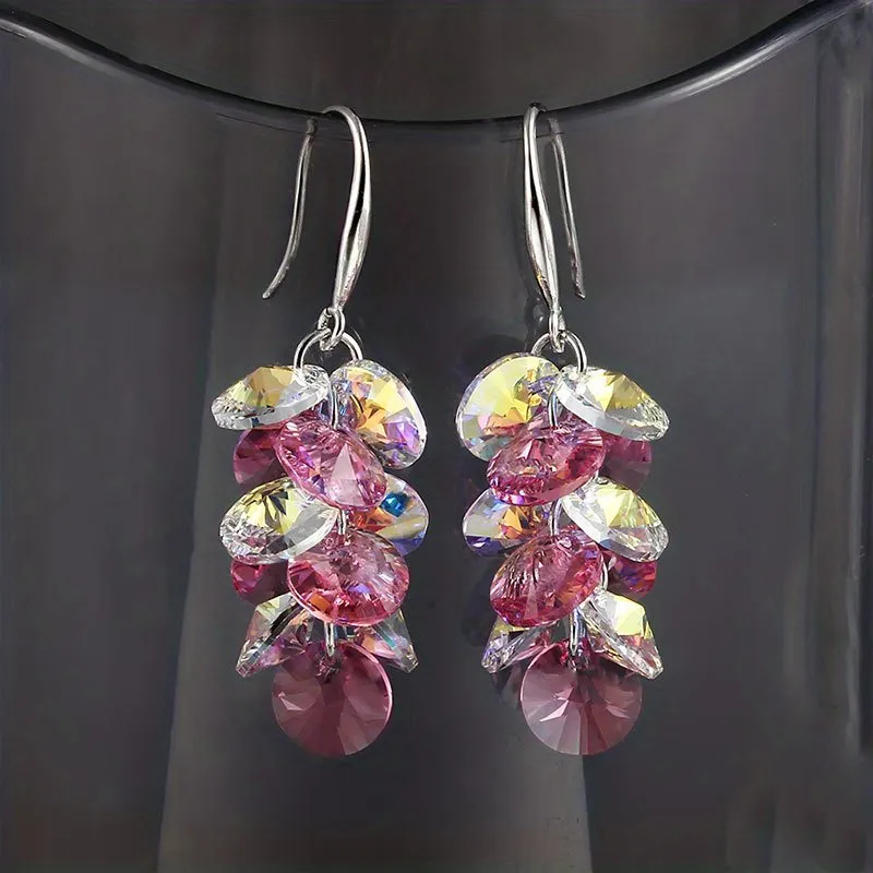 Sparkling Crystal Drop Earrings Boho Style Wedding Bridal Hook Drop Earrings - Grocery