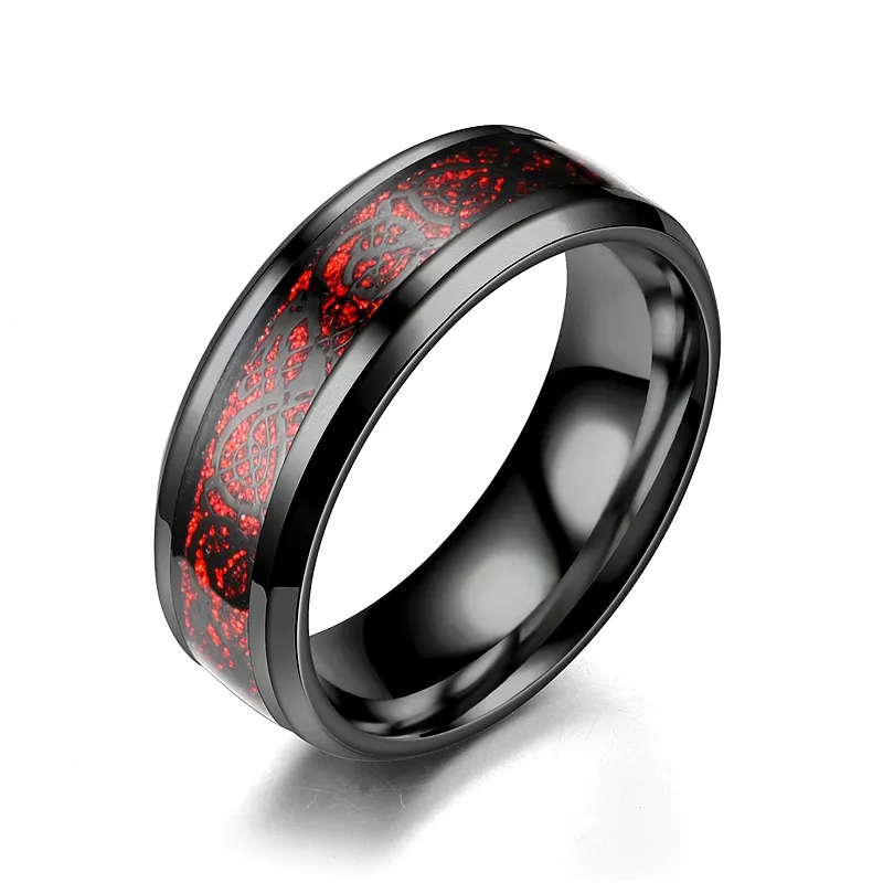 Stainless steel dragon pattern ring - Grocery