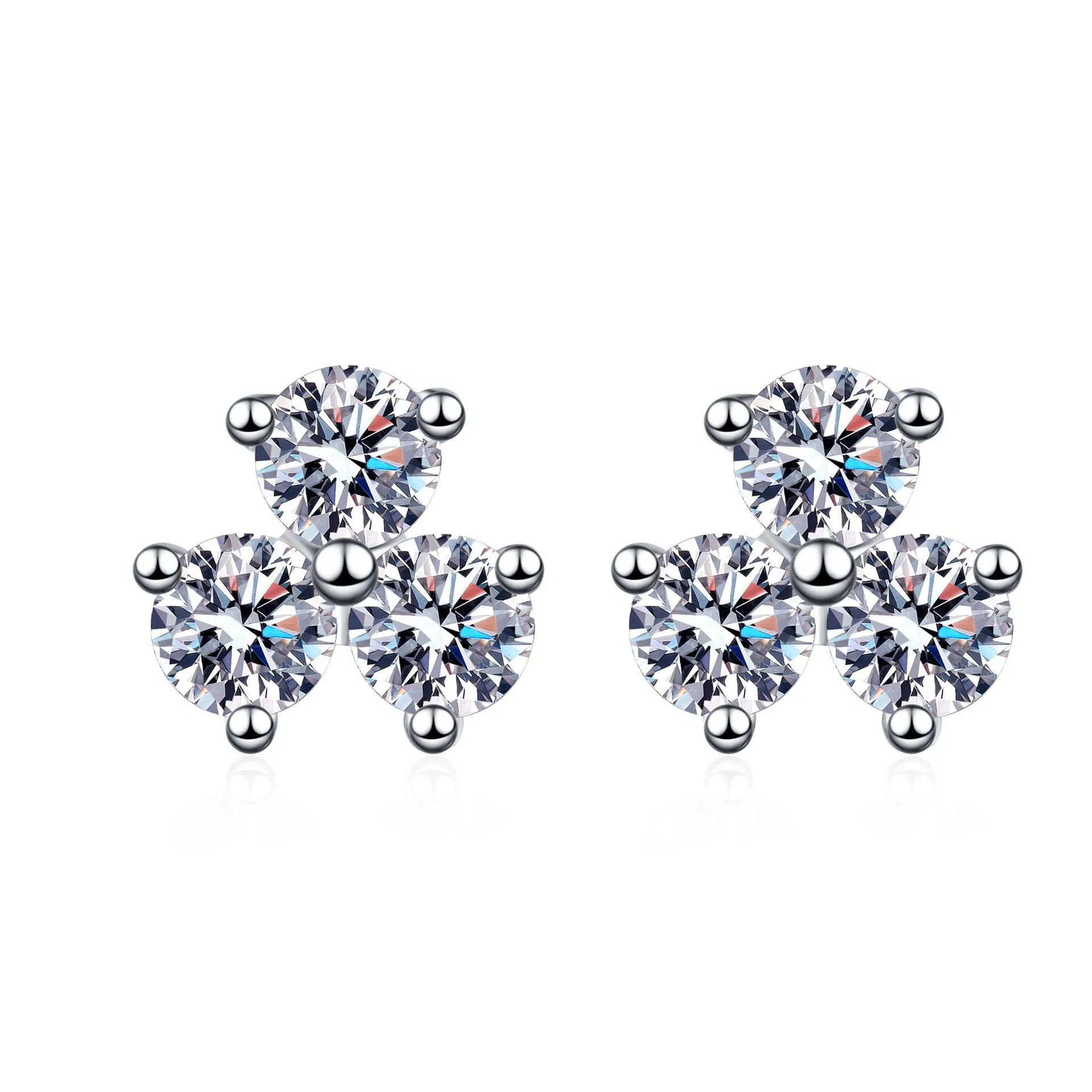 Sterling Silver Earrings Female Simple Models Clover - Grocery