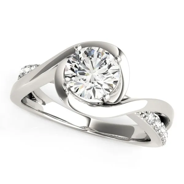 14k White Gold Split Band Round Bypass Diamond Engagement Ring (1 1/8 cttw) - Grocery