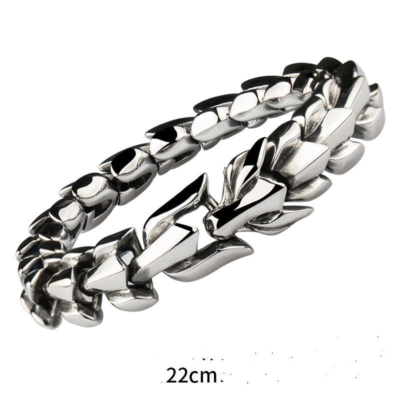 Men's Trendy Titanium Steel Keel Chain European And American Retro Wide Bracelet - Grocery