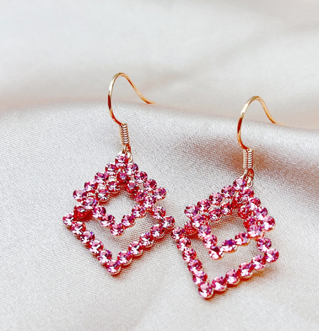 Earrings Temperament High-end Pink Series To Reduce Age - Grocery