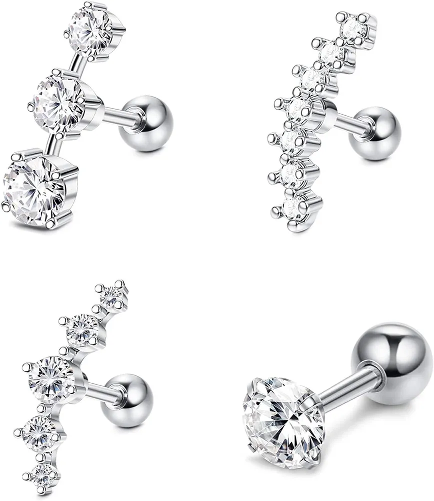 16G Ear Cartilage Earrings for Women Stainless Helix Earrings Stud Conch Piercing Jewelry - Grocery