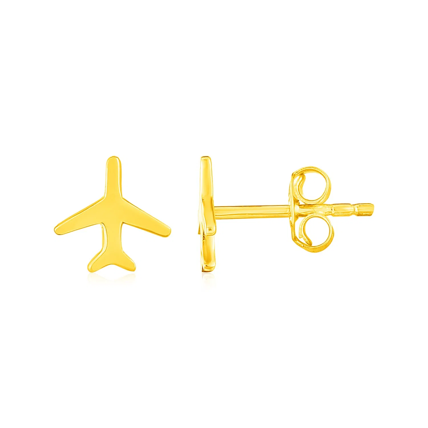 14K Yellow Gold Airplane Earrings - Grocery