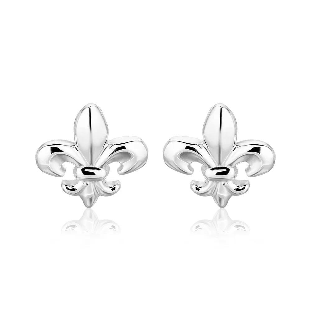 Sterling Silver Fluer De Lis Earrings - Grocery